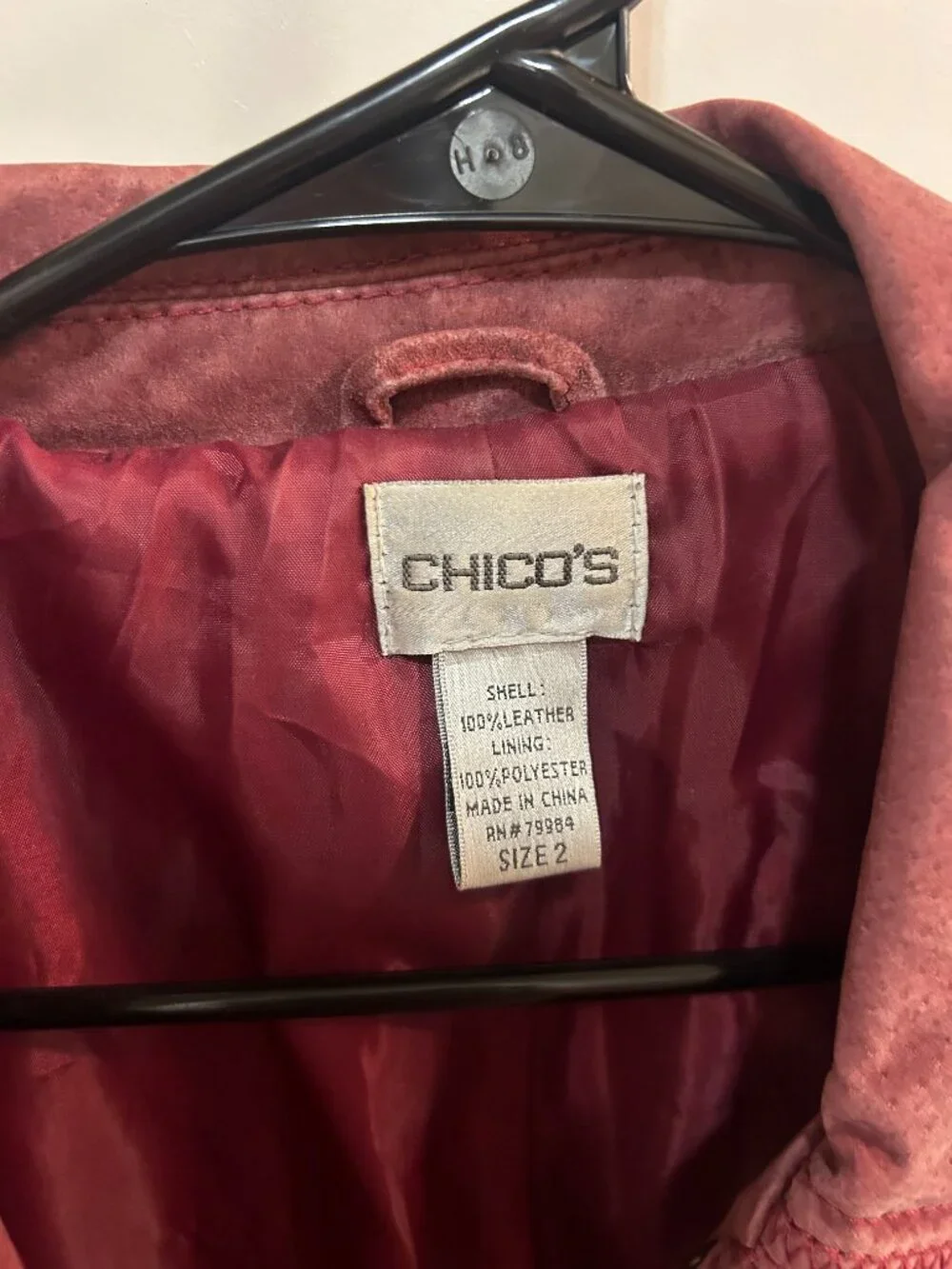 Chico's Suede Leather Jacket in Dusty Rose